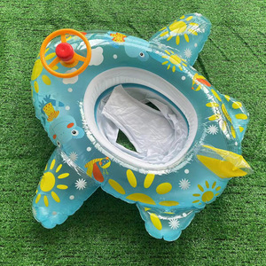 Flotador Inflable con Forma de Avión y Volante para Niños, Asiento Flotante para Jugar en el Agua, Diseño de Barco con Patrón de Dibujos Animados, PVC de 20 mm - Product Image 2