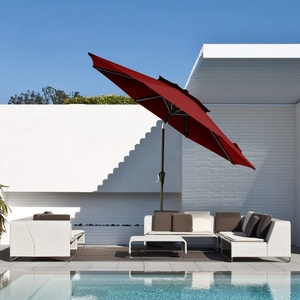 Parasol de jardin et de terrasse extérieur de grande taille 9' pour restaurant, avec base – Fabricant - Product Image 6