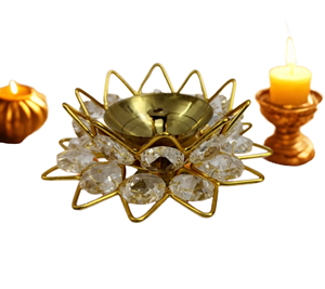 Lámpara de Aceite de Cristal Akhand Diya de Latón, Regalo Tradicional para Festivales, Decoración del Hogar, Boda, Pequeña, Moderna, Embalaje Personalizado - Product Image 2