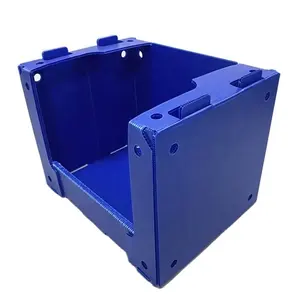 Kotak Stackable bergelombang PP awet tempat sampah plastik Correx