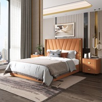 Cadre de lit en bois King Queen Size avec rangement, design moderne, mobilier de chambre à coucher solide pour la maison