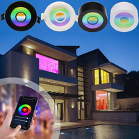 Spot encastré intelligent DC24V 12W anti-éblouissement SMD RGB+CCT RGBW pour Loxone Tree KNX Dali PWM Zigbee Tuya Wifi, noir, pour plafond