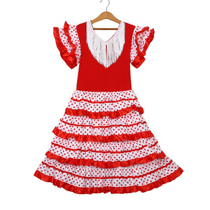 Le ragazze di moda vestono un bellissimo Costume da ballo spagnolo per bambini - Product Image 6