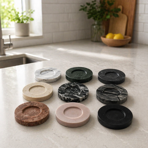 Lussuoso <span class=keywords><strong>Portacandele</strong></span> Rotondo in Marmo Naturale e <span class=keywords><strong>Piatto</strong></span> per Zuppa per Bagno e Casa - Product Image 3