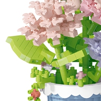 Ensemble de blocs de construction en forme de plante en pot de carnations, 365 pièces, modèle de fleur en plastique, décoration de bureau DIY, cadeau
