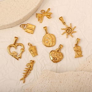 Pendentifs en acier inoxydable plaqué or 18 carats, motifs Charm Bar, Country Charms, <span class=keywords><strong>sac</strong></span> à <span class=keywords><strong>main</strong></span>, frites, pour la création de bijoux DIY et de colliers - Product Image 4