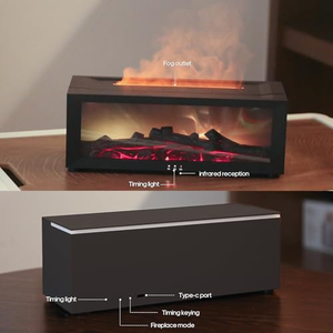 High Quality Customizable Color Logo Aroma <b>Diffuser</b> Simulation Fireplace Flame Humidifier for Bedroom Living <b>Room</b> for Household - Product Image 3