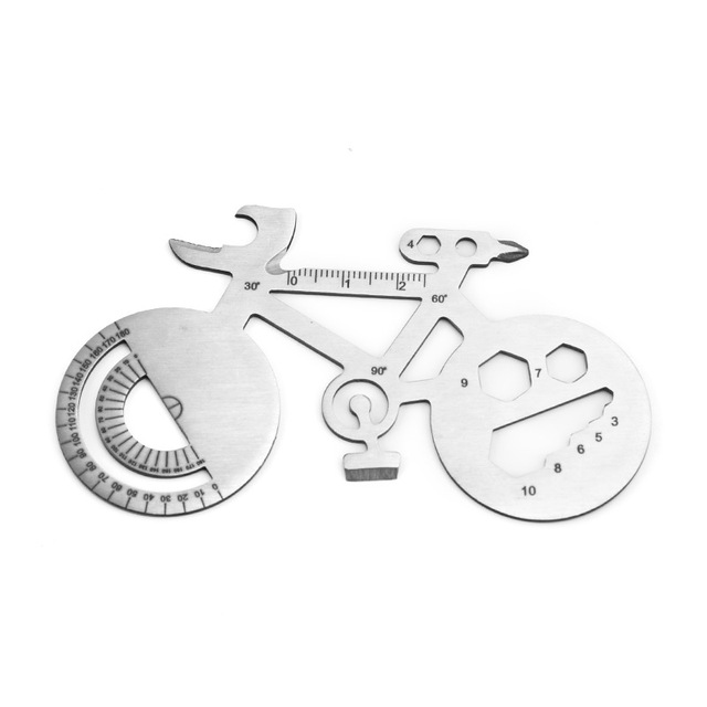 7 in 1 Pocket EDC Bicycle Shape Multitool Card Bottle Opener Wrench Outdoor Repair Tool Creative Gifts for Men