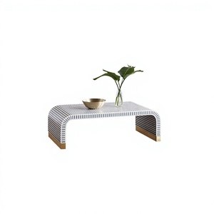 Decorative Bone Inlay Modern Large Living Room Coffee <b>Table</b> Centerpiece Durable Eco-Friendly Wood Frame Easy Clean Competitive - Product Image 2