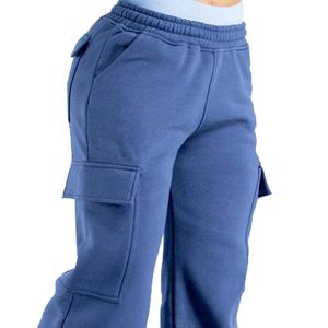 Custom Women's <b>High</b> Quality <b>Cargo</b> Sweatpants Breathable Athletic Joggers with Elastic <b>Waist</b> Closure Straight Leg Wide Pants - Product Image 6