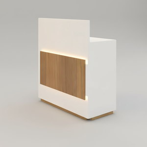 Mostrador de Caja Moderno para Comercio Minorista, Mostrador de Recepción de Madera con Panel LED, Gabinete de Almacenamiento, Mostrador de Facturación para Salas de Exhibición, Diseño con Colores Personalizados - Product Image 4