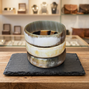 Premium Classic Horn Bangles Smooth Matte Finish Earthy Natural Shades Artisan Boho Animal Style <b>Stack</b> <b>Bracelets</b> Armwear Cuff - Product Image 1