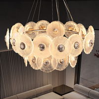 Lámpara Colgante Lineal de Cristal Moderna de Lujo, Base para Bombilla E12, Altura Ajustable, LED Regulable, Blanco Cálido, Garantía de 3 Años, para el Hogar