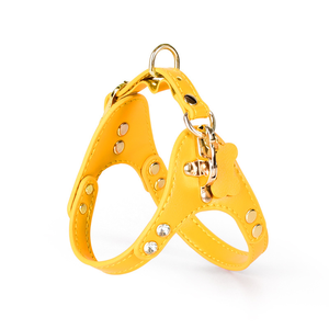 2025 nouvelles innovations en cuir personnalisé chat chien poitrine harnais Traction corde collier petit et moyen chien chien harnais - Product Image 6