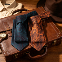 Corbata Clásica de Poliéster con Diseño de Cachemira para Hombre, Ideal para Negocios, Fiestas y Eventos Formales