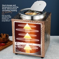 Chauffe-soupe électrique commercial en acier inoxydable, texture martelée, 400W, 11L, pour buffets d'hôtel et soupes de petit-déjeuner