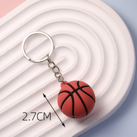 Porte-clés en PVC simulé créatif pour basket-ball et football pour mini pendentif cadeau d'événement