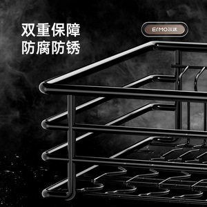 Cesta extraíble de acero inoxidable 304 para condimentos de cocina, organizador de cocina de doble capa, tazón de almacenamiento extraíble sólido. - Product Image 4