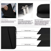 Nouvelle housse pour ordinateur portable de couleur unie, sac à doublure en mousse ultra-légère, résistant aux chutes, étui simple pour tablette, sac pour ordinateur portable de 15,6 pouces