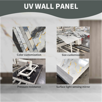 Panneau mural en PVC effet marbre pour support TV, panneaux muraux de douche UV, décoratifs noir et or, autocollants 4x8 pieds blancs pour salle de bain