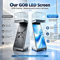 Vitrine LED autoportante avec armoire transparente, signalétique numérique couleur pour bijouteries et boutiques de détail