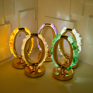 Lumière en cristal naturel/améthyste Quartz rose pierre brute de guérison pierre gemme veilleuse lampe de table en cristal pour la décoration de la maison et de la chambre à coucher - Product Image 1