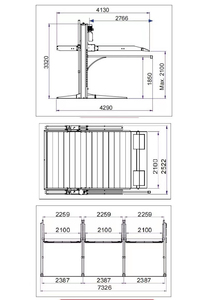 Trihero 2.7T, hauteur de levage maximale 2100 mm, plateforme 4250 mm, système de stationnement automobile robuste, élévateur de voiture à deux poteaux - Product Image 6