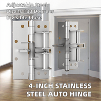 Soligu ZY-012 Charnière à ressort invisible multifonctionnelle moderne en acier inoxydable de 4 pouces avec rebond automatique réglable 180°