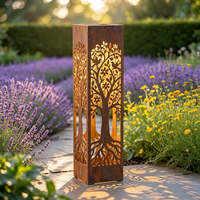 Nouvelles lanternes solaires rustiques en forme d'arbre de vie pour décorer les jardins, les cours et les arrière-cours