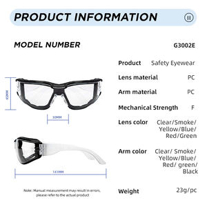 Uv सुरक्षा चश्मे एंटी-स्क्रैच आई सुरक्षात्मक चश्मा डबल-साइड कैमरा सुरक्षा आईवियर - Product Image 5