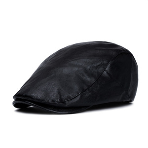 Mujeres Hombres Color Liso Caballero Baker Boy Newsboy PU Cabbie Ivy Hat <span class=keywords><strong>Jeff</strong></span> Cap - Product Image 2