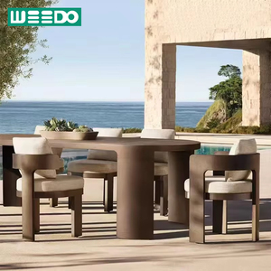 Современный антикоррозийный алюминиевый обеденный набор водонепроницаемые подушки с порошковым покрытием Современный дизайн для 5-звездочных отелей класса люкс - Product Image 1