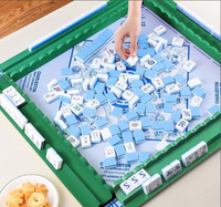 Rak Penyimpanan Ubin Mahjong Magnetik Kayu Solid 20 Inci, Aksesoris Mahjong Amerika