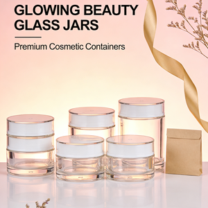 Contenants cosmétiques en verre à paroi épaisse et solide, au design moderne, parfaits pour les baumes de soin et les produits de soin de la peau pour salons. - Product Image 2