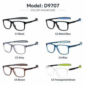 Montatura per Occhiali Sportiva TR90 con Aste Metalliche, Montatura Ottica Personalizzabile con Logo Disegnato da Designer AZh629bd - Product Image 2