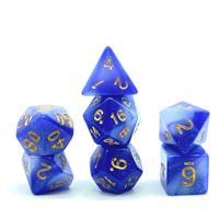 Kit de dés polyédriques de luxe en acrylique pour RPG, avec sac en velours à cordon, durable et écologique, pour jeux de rôle et Dungeons & Dragons