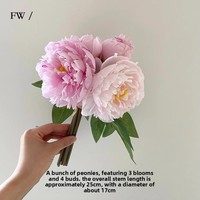 Bouquet de 7 têtes de pivoines artificielles en soie, bouquet de mariée à tenir à la main pour mariage, décoration intérieure, vente en gros de fleurs artificielles