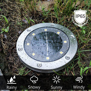 Lumière solaire LED enterrée, IP65, étanche, en acier inoxydable, pour jardin extérieur, allée - Product Image 1