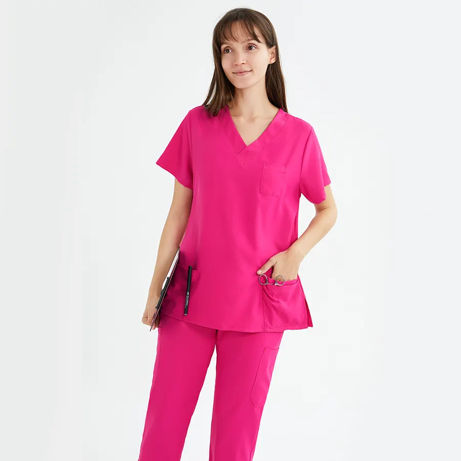 Breathable Women's Nursing Scrub Sets Straight Pants Tall Hospital Uniforms Cute Nursing Scrubs