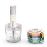 Mini robot culinaire automatique sans fil rechargeable, éplucheur d'ail portable, hachoir