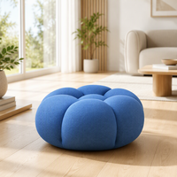 Pouf ottoman en mousse compressée sous vide, moderne, en tissu doux, pour salon et salle de séjour