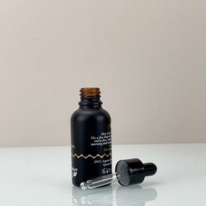 Botella de Vidrio para Aceites Esenciales con Gotero, 20ml 30ml 50ml 100ml, Negro Mate, para Cuidado de la Piel, Suero, Cabello - Product Image 1