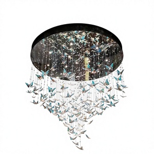 Lampadario Moderno a LED con Cristalli a Forma di Farfalla per Soggiorno, Decorazione Casa, Illuminazione di Lusso per Ristorante e Hotel con Soffitti Alti - Product Image 1