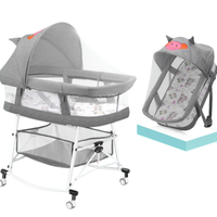 Lit de bébé à bascule Aby Bassinet Trolley, berceau amovible pour nouveau-né, lit portable pour nourrisson, moustiquaire respirante en coton, 25 kg
