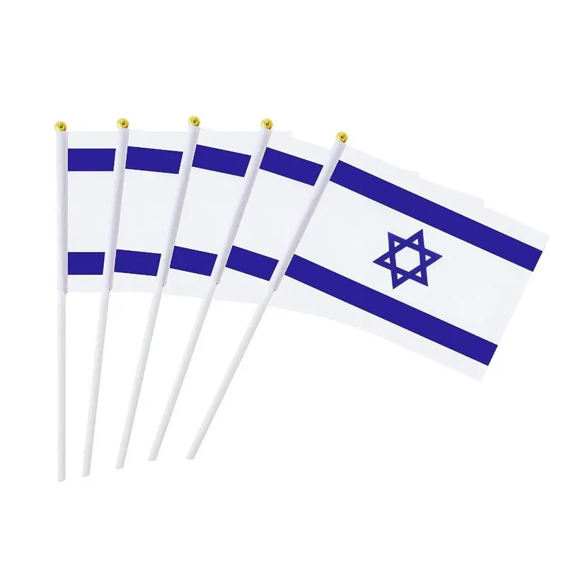 Custom Mini Israel 13x20 Iron on Hand Held Plastic Israel Truck Israeli Flag Ship to Israel