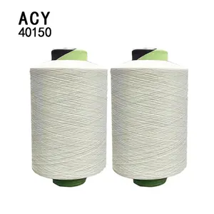 ACY 40150 branco alta fio elástico para meias tricô spandex 40D coberto por poliéster 150D cobertura aérea fio