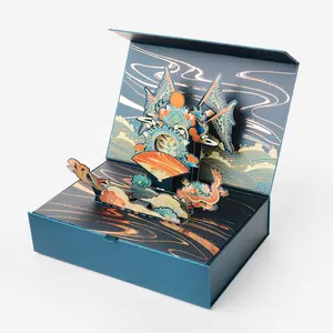 Custom Unicorn 3D Rectangle Pattern Scene Exquisite Magnetic closure Gift Packaging Box