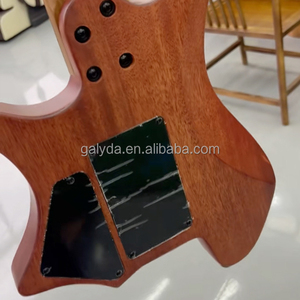 Guitarra Eléctrica Headless para Viaje con Mástil de Arce Carbonizado, Cuerpo de Caoba y Doble Puente Tremolo - Venta Directa de Fábrica - Product Image 4