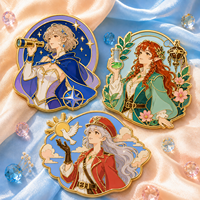 Ensemble de pin's en émail dur personnalisés sur le thème de personnages de fantasy originaux : Stargazer, Alchemist, Sky Adventure – Pin's de revers en métal OEM