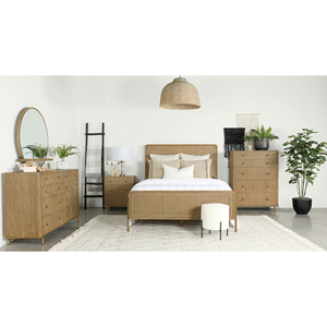 Natural Cane Queen Bedroom Set Luxury Wood Furniture <b>Convertible</b> for Home Apartment Hotel or Room Use - Product Image 1